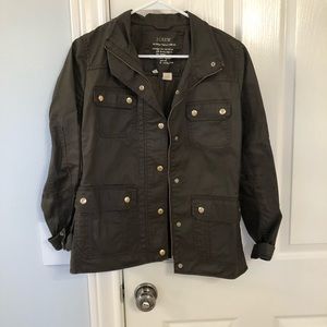 J crew boyfriend jacket. Army green
